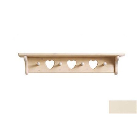 Little Colorado Little Colorado 1234LINHT Heart Peg Shelf in Linen